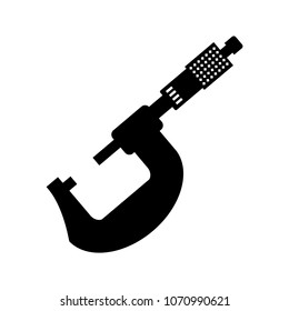 Simple and Lovely Micrometer Precision with Black Concept Isolated on White Background. Vector Illustration