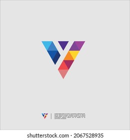 simple low poly logo with initials VY or YV
