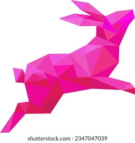 Simple Low polygonal Rabbit Bunny Logo Design