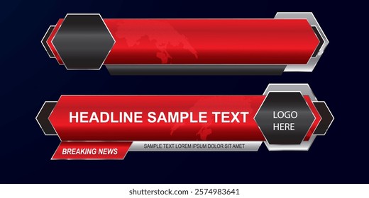 Simple lower third news template vector editable