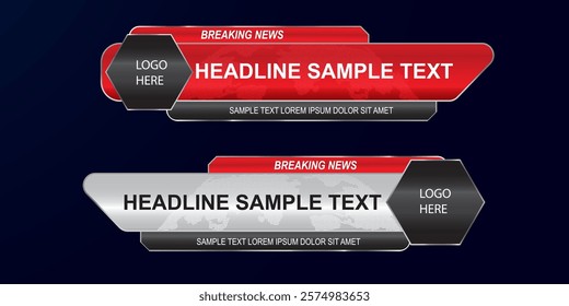 Simple lower third news template vector editable