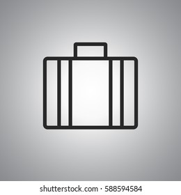 simple luggage icon on white background