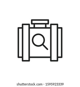Simple luggage line icon. Stroke pictogram. Vector illustration isolated on a white background. Premium quality symbol. Vector sign for mobile app and web sites.