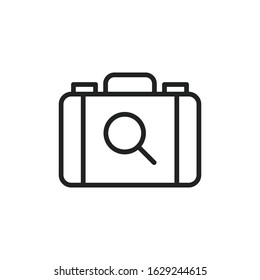 Simple luggage line icon. Stroke pictogram. Vector illustration isolated on a white background. Premium quality symbol. Vector sign for mobile app and web sites.