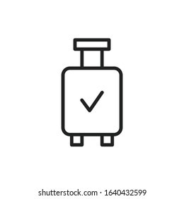 Simple luggage line icon. Stroke pictogram. Vector illustration isolated on a white background. Premium quality symbol. Vector sign for mobile app and web sites.