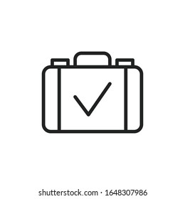Icono simple de línea de equipaje. Pictograma de trazo. Ilustración vectorial aislada en un fondo blanco. Símbolo de calidad superior. Signo de vector para aplicaciones móviles y sitios web.