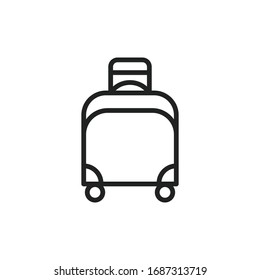 Simple luggage line icon. Stroke pictogram. Vector illustration isolated on a white background. Premium quality symbol. Vector sign for mobile app and web sites.