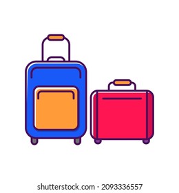 Simple luggage vector with colorful design isolated on white background. Luggage icon