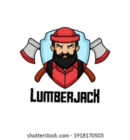 Simple lumberjack logo design mascot