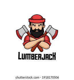 Simple lumberjack logo design mascot