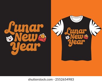 A Simple Lunar New Year Typography T-Shart Design.