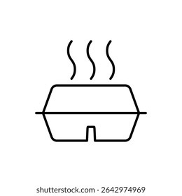 Simple lunch box icon line vector outline