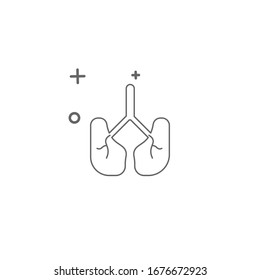 Simple lung icon design template