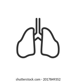 Simple lungs line icon. Premium symbol in stroke style. Design of lungs icon. Vector illustration.