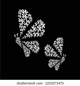 a simple and luxurious black and white logo in the shape of a butterfly, suitable for use in all fields