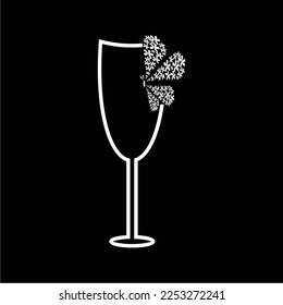 a simple and luxurious black and white logo in the form of a glass, suitable for use in all fields