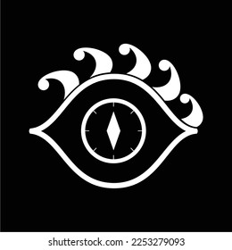 a simple and luxurious black and white logo in the shape of an eye, suitable for use in all fields