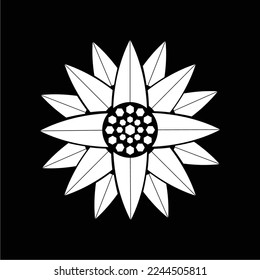 simple and luxurious black and white sunflower, suitable for use in all fields, especially those related to the plant world