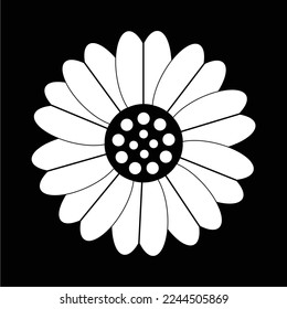 simple and luxurious black and white sunflower, suitable for use in all fields, especially those related to the plant world