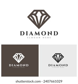 simple and luxurious diamond logo a combination of brown and black suitable for a jewelry logo