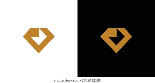 Design de logotipo de diamante simples e luxuoso