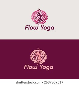 Simple And Luxurious Feminine Yoga Logo Design