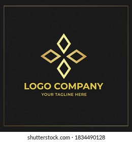 Logo lujoso y elegante color dorado