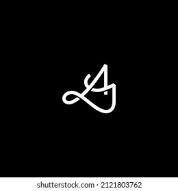 Vector de diseño de logotipo de monograma AJ de lujo sencillo
