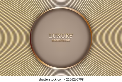 simple luxury background circle golden lines and frame. vector illustration