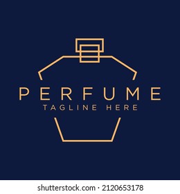 simple luxury bottle perfume logo template