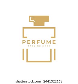 simple luxury bottle perfume logo template