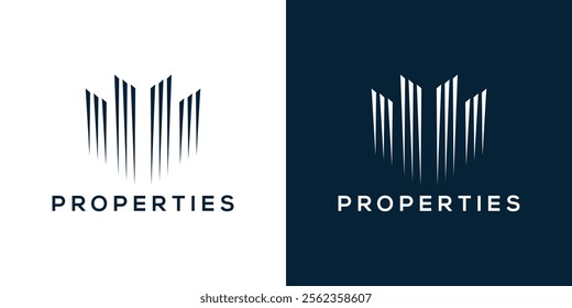 Simple luxury building logo, M shape building logo