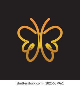 simple and luxury butterfly logo vector