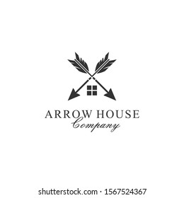 Simple Luxury Crossed arrows  for House Estate business logo design