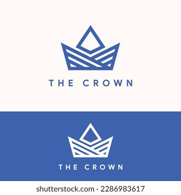 simple and luxury crown logo template