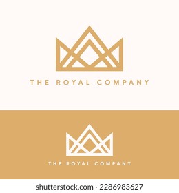 plantilla de logotipo de la corona simple y de lujo
