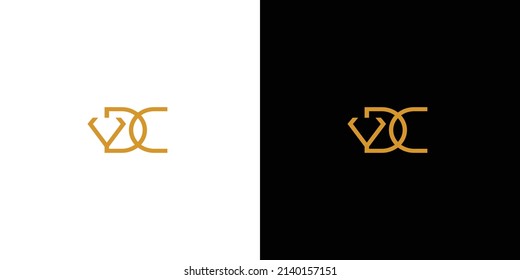 Simple and luxury DC letter initials diamond logo design