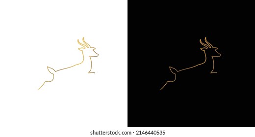Simple and luxury deer logo design