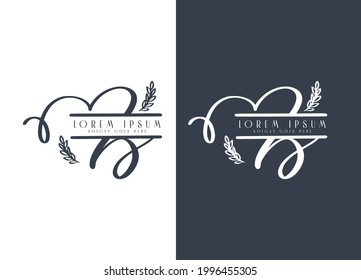 Simple luxury design concept floral leaves with letter Y logo design template