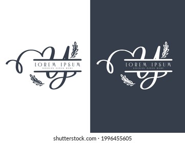Simple luxury design concept floral leaves with letter Z logo design template