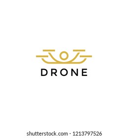 Simple Luxury Drone logo template elegant line art