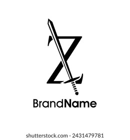 Simple, Luxury and Elegant Illustration Logo design Initial Z Combine with Sword. Logo can use for your any company and make your company looks elegance.