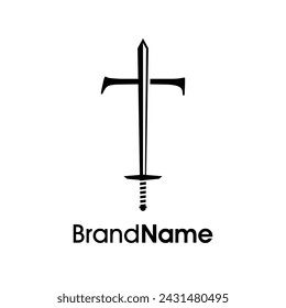 Einfache, luxuriöse und elegante Illustration Logo Design Initial T Kombinieren mit Schwert. Logo kann für jedes Unternehmen verwendet werden und lässt Ihr Unternehmen elegant aussehen.