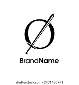 Diseño de logotipo de ilustración simple, de lujo y elegante Combinación inicial con espada. Logo puede utilizar para su cualquier empresa y hacer que su empresa se ve elegante.
