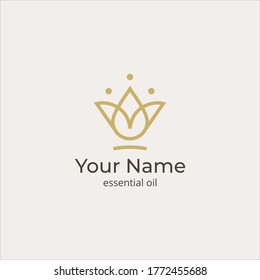 Simple And Luxury Essential Oil Logo Design