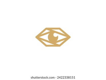 símbolo de diseño simple de logotipo de lujo de ojos y diamantes