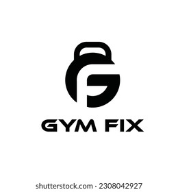  simple and luxury GF letter for fitness logo type