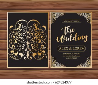 Simple Luxury Gold Wedding Invitation Card
