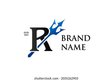 Einfaches Logo für Luxusgrafik-Design auf der Basis von Blue Trident R