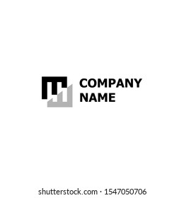  simple luxury initial MW letter vector logo design with square concept